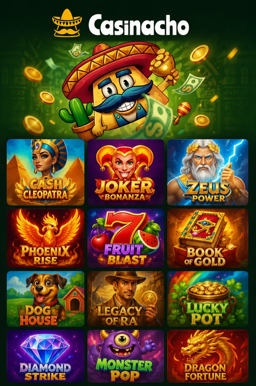 Griglia di slot colorati da vari provider su schermo