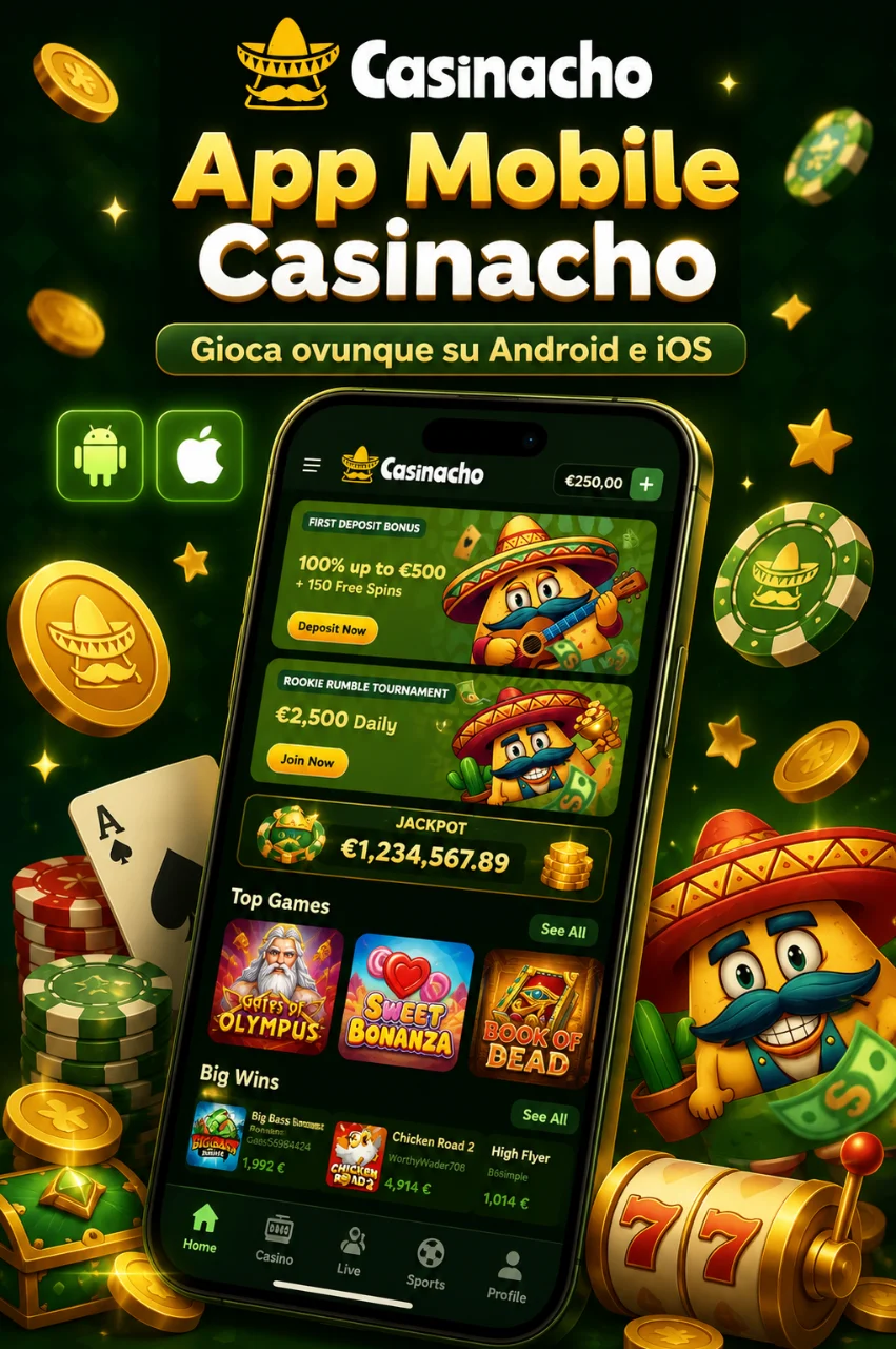 Smartphone con schermata app casino Android iOS